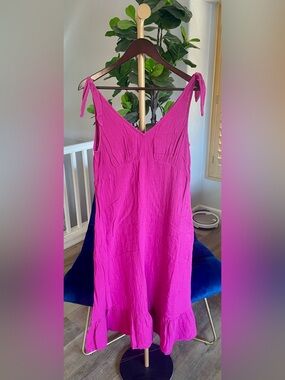 Time and Tru Women's Double Cloth Tie Shoulder Midi Dress Size S